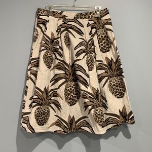 Eva Mendez New York & company pineapple a line pleated midi skirt